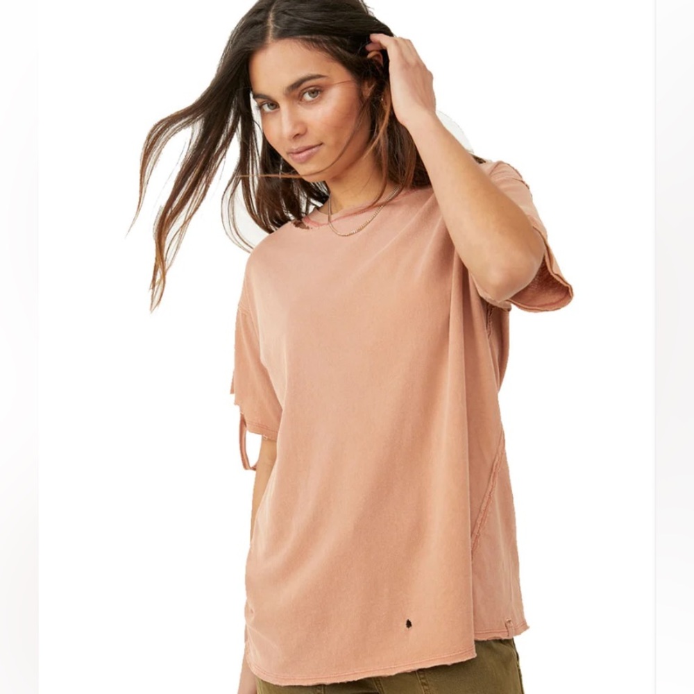 Free people Dani oversized tee in crush blush